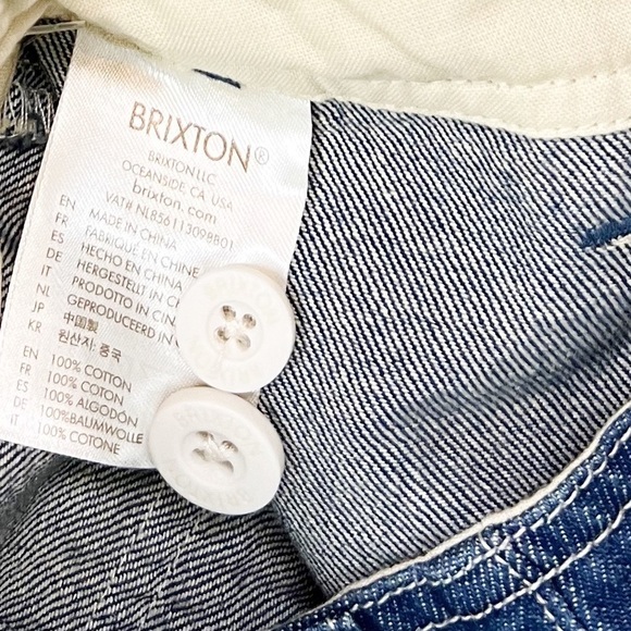 NWT Brixton Vancouver High Waisted Denim Utility Shorts in Indigo Blue - Picture 9 of 10
